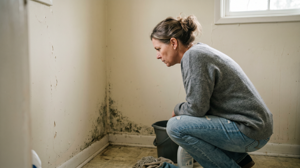 Person staring at mold in the corner